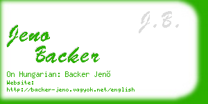 jeno backer business card